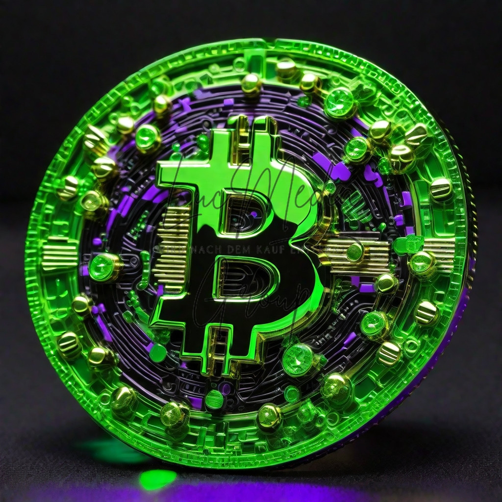 Bitcoin Münze neogrün – Bundle 2 Stück