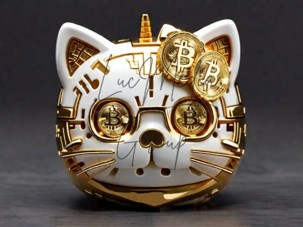 Bitcoin cat Unicorn white